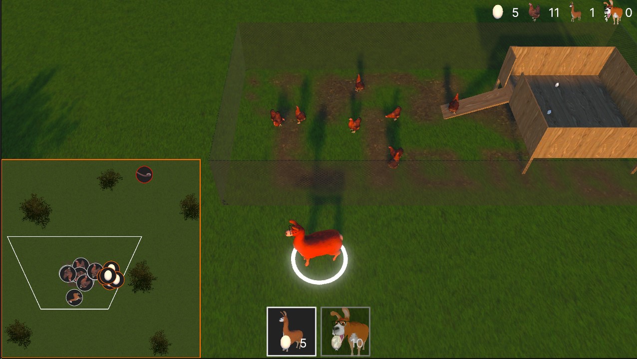 Screenshot of a web-based unit defense microgame.
